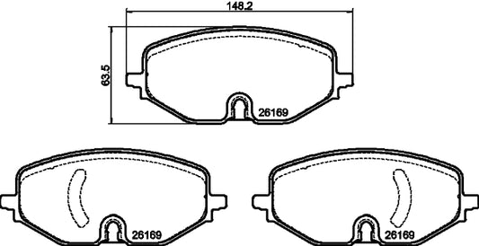 HELLA Brake pad set - T2892 - for e.g. AUDI / CUPRA / FORD / SEAT / SKODA / VW 8DB355040-801