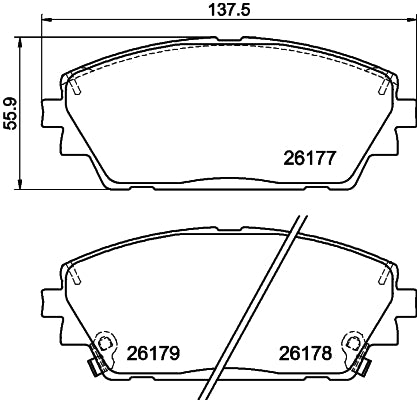 HELLA Brake pad set - T4190 - for e.g. MAZDA 8DB355040-271