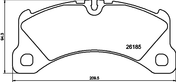HELLA Brake pad set - T2704 - for e.g. PORSCHE 8DB355040-201