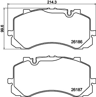 HELLA Brake pad set - T2670 - for e.g. BENTLEY 8DB355040-241