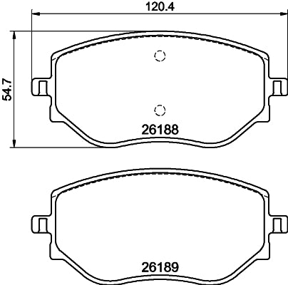 HELLA Brake pad set - T2248 - for e.g. DACIA / NISSAN / RENAULT 8DB355040-541
