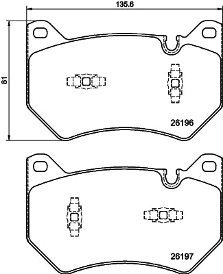 HELLA Brake pad set - T2829 - for e.g. AUDI / INFINITI 8DB355040-151