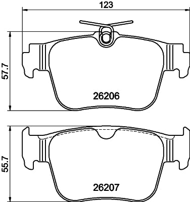 HELLA Brake pad set - T2903 - for e.g. AUDI / CUPRA / FORD / SEAT / SKODA / VW 8DB355040-851