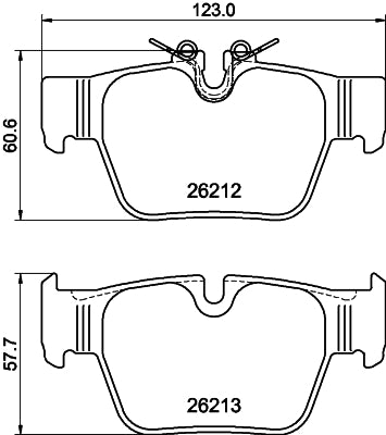 HELLA Brake pad set - T2349 - for e.g. BMW / MINI 8DB355040-581