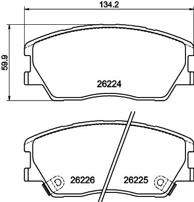 HELLA Brake pad set - T2883 - for e.g. KIA 8DB355040-591