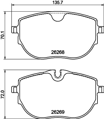 HELLA Brake pad set - T2893 - for e.g. VW 8DB355040-921