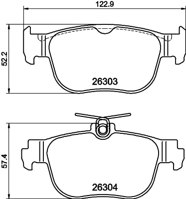 HELLA Brake pad set - T2904 - for e.g. AUDI / CUPRA / FORD / SEAT / SKODA / VW 8DB355040-981
