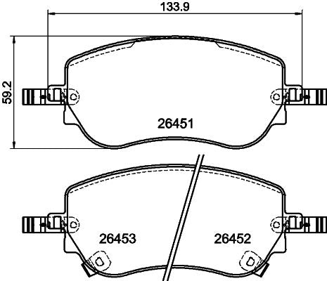 HELLA Brake pad set - T2932 - for e.g. FIAT 8DB355043-861