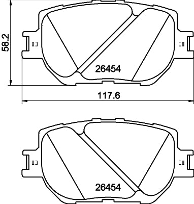 HELLA Brake pad set - T2935 8DB355041-221