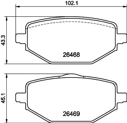 HELLA Brake pad set 8DB355044-241