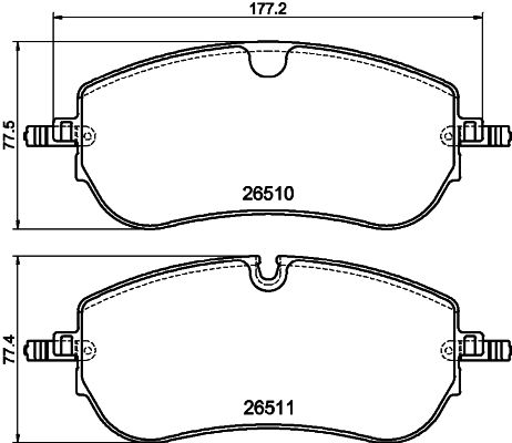 HELLA Brake pad set - T2944 8DB355044-251