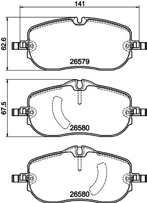 HELLA Brake pad set 8DB355044-391