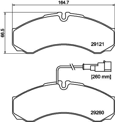 HELLA Brake pad set - C4077 - for e.g. IVECO / NISSAN 8DB355005-431