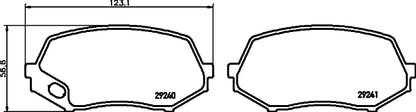 HELLA Brake pad set - C7008 - for e.g. MITSUBISHI 8DB355005-591