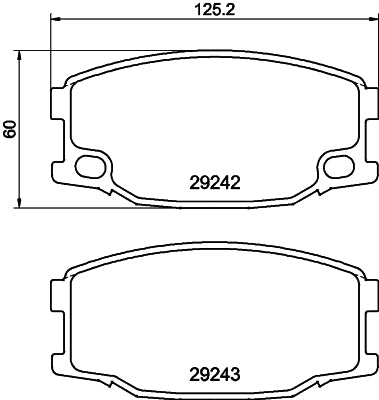 HELLA Brake pad set - C7002 - for e.g. MITSUBISHI 8DB355005-571
