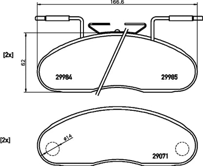 HELLA Brake pad set - C3012 - for e.g. RENAULT TRUCKS 8DB355005-341