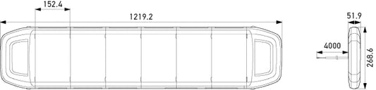 HELLA LED-Signal System, emergency vehicle Modular Lightbar - 12/24V - 1219mm - Yellow 2RL014607-011