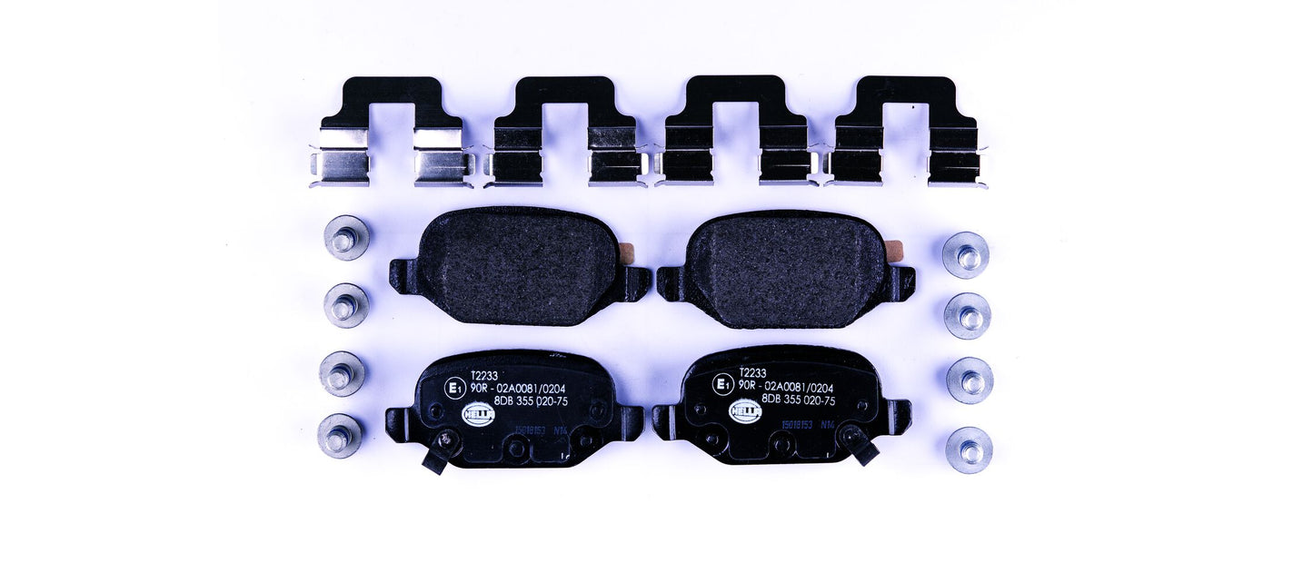 HELLA Brake pad set - T2233 - for e.g. FIAT 8DB355020-751