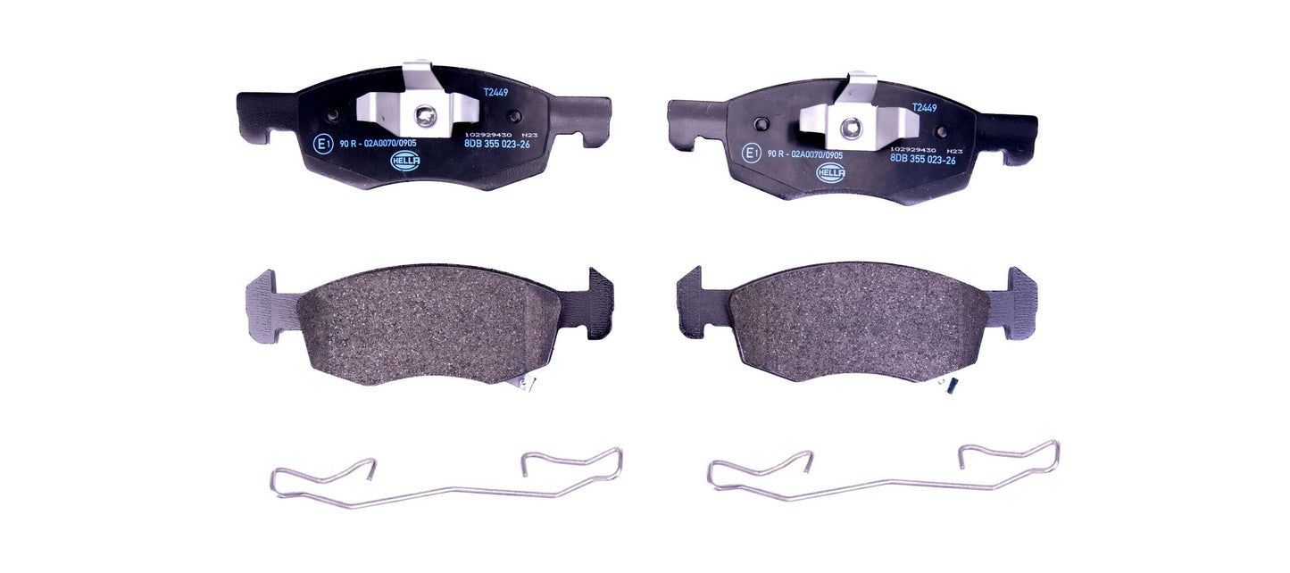 HELLA Brake pad set - T2449 - for e.g. OPEL / VAUXHALL 8DB355023-261