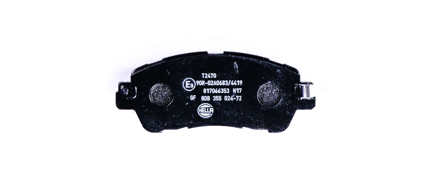HELLA Brake pad set - T2470 - for e.g. MAZDA / NISSAN / SCION / TOYOTA 8DB355024-721