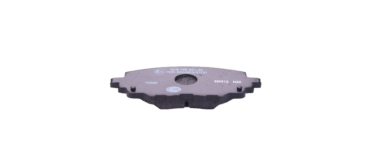 HELLA Brake pad set - T2505 - for e.g. ABARTH / FIAT / MAZDA 8DB355024-821