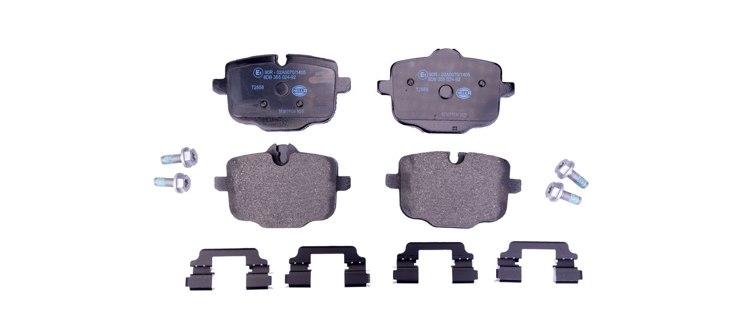 HELLA Brake pad set - T2558 - for e.g. BMW 8DB355024-921
