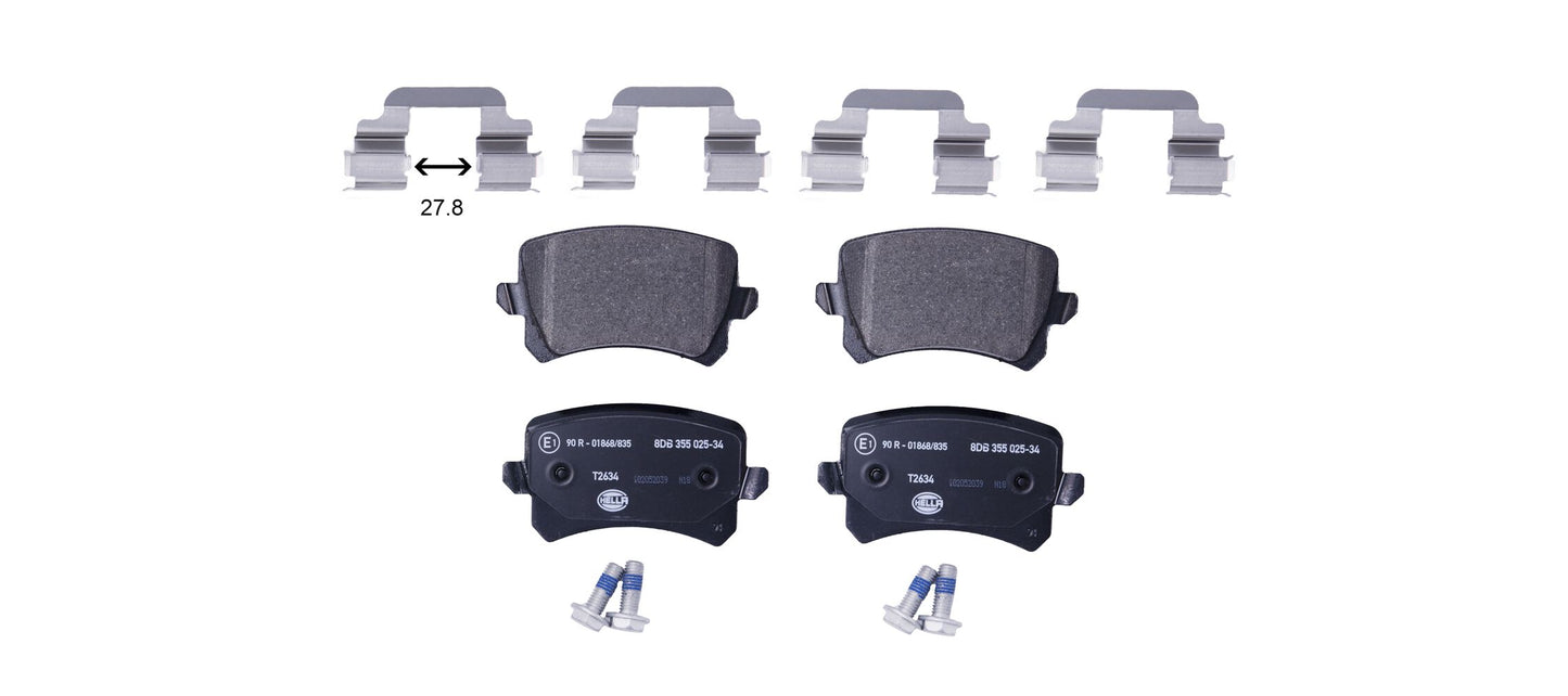 HELLA Brake pad set - T2634 - for e.g. VOLKSWAGEN 8DB355025-341