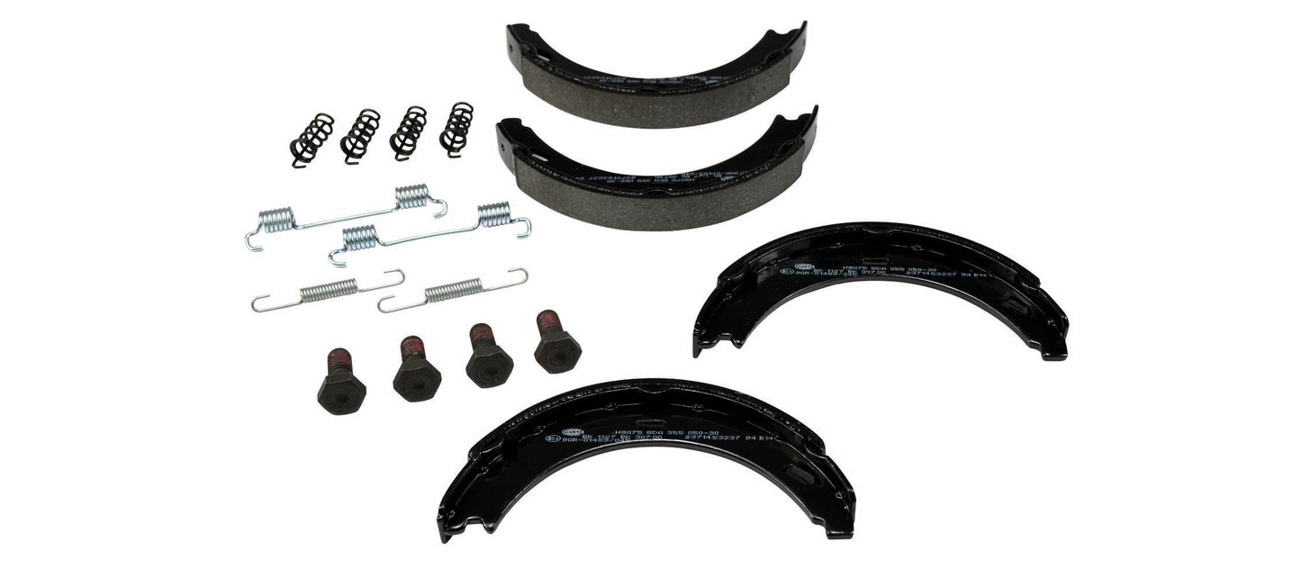 HELLA Brake Shoe Set, parking brake - H8075 - for e.g. MERCEDES-BENZ 8DA355050-301