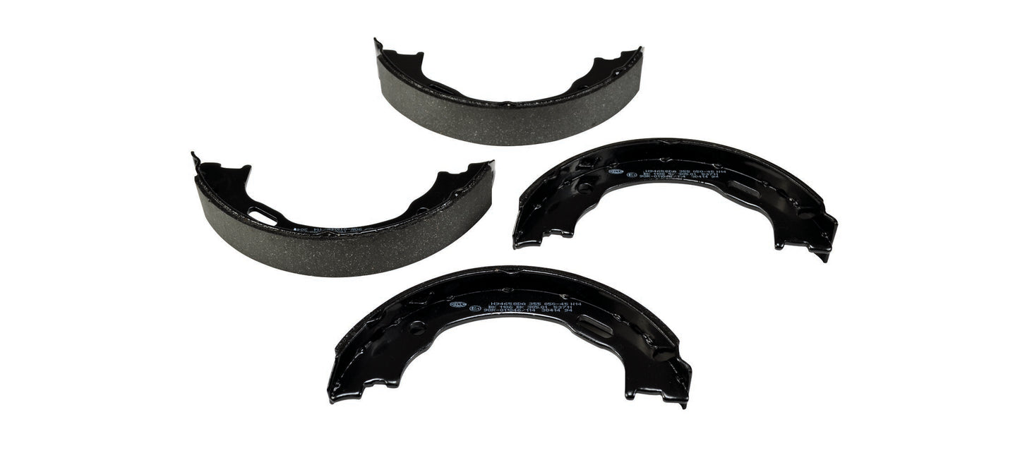 HELLA Brake Shoe Set, parking brake - H9465 - for e.g. CHRYSLER / DODGE / LANCIA /MERC 8DA355050-451