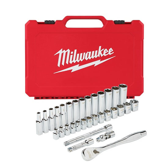 3/8in. Drive Ratchet + Socket Set  Metric (32pc)