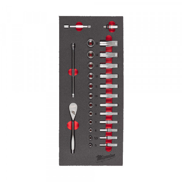 1/4 DR Ratchet and Socket Set Foam Insert