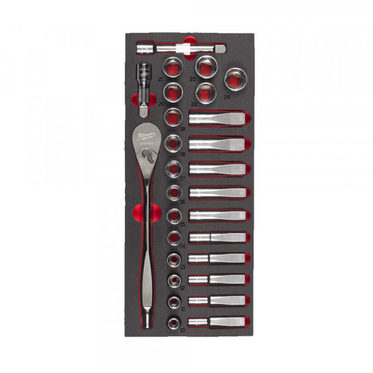 1/2 DR Ratchet and Socket Set Foam Insert