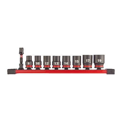 3/8in. SHOCKWAVE IMPACT DUTY socket standard rail set-9pc