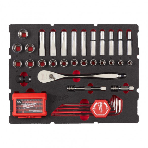 1/2 DR Ratchet, Socket and Hex Key Set PACKOUT Foam Insert 70 pc