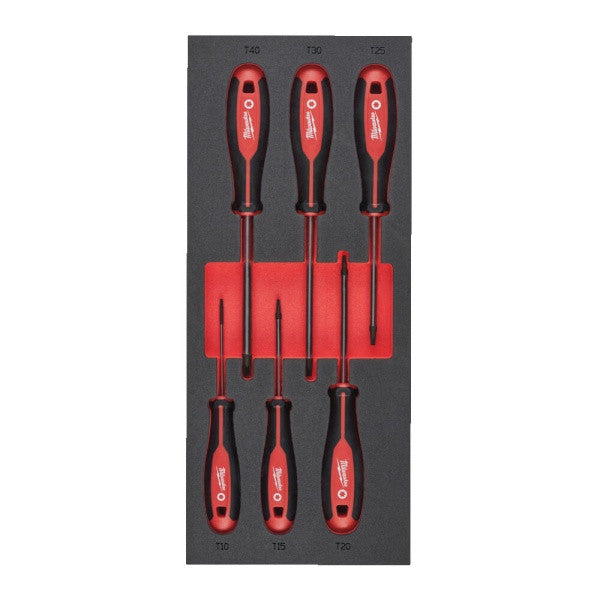 6 pc Tri-Lobe Screwdriver TX Set 2 Foam Insert