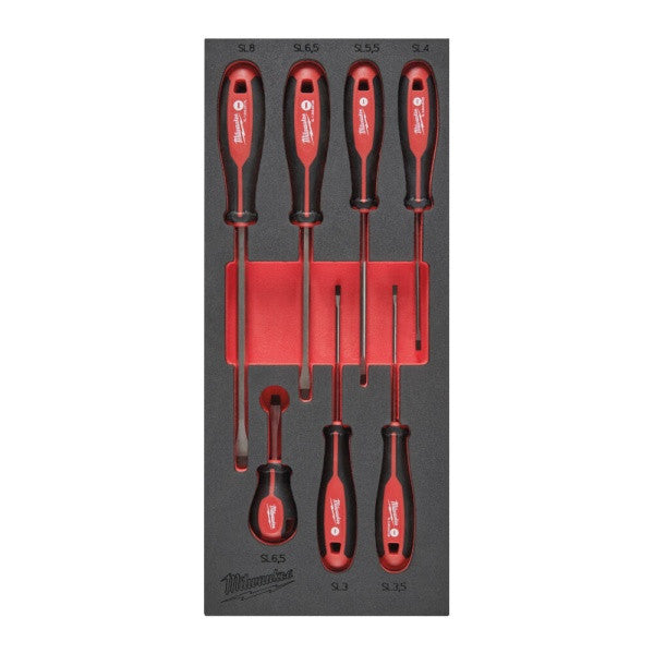 7 pc Tri-Lobe Screwdriver SL Set Foam Insert -7pc