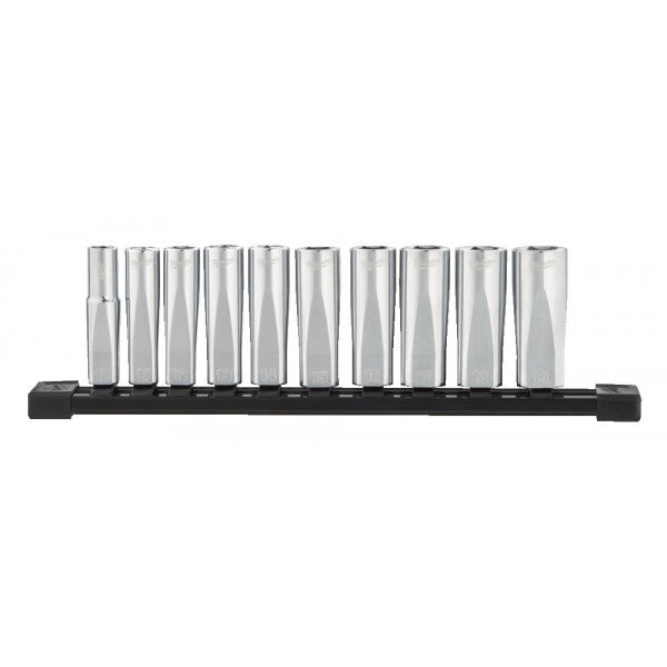 3/8in. Drive 10 PC Metric Deep Chrome Sockets -10pc