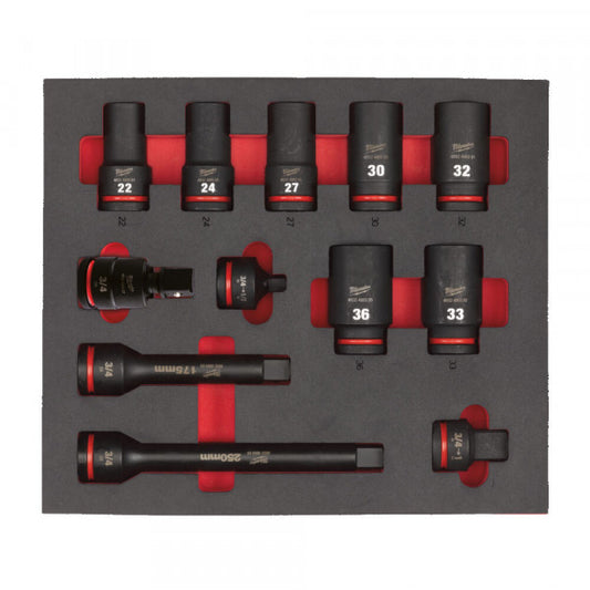3/4 Skts. deep foam set 1 -12pc