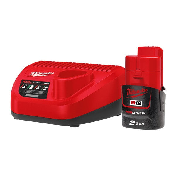 Milwaukee M12 NRG Pack 1 x Charger 1x Battery 2.0Ah  - 4933451901