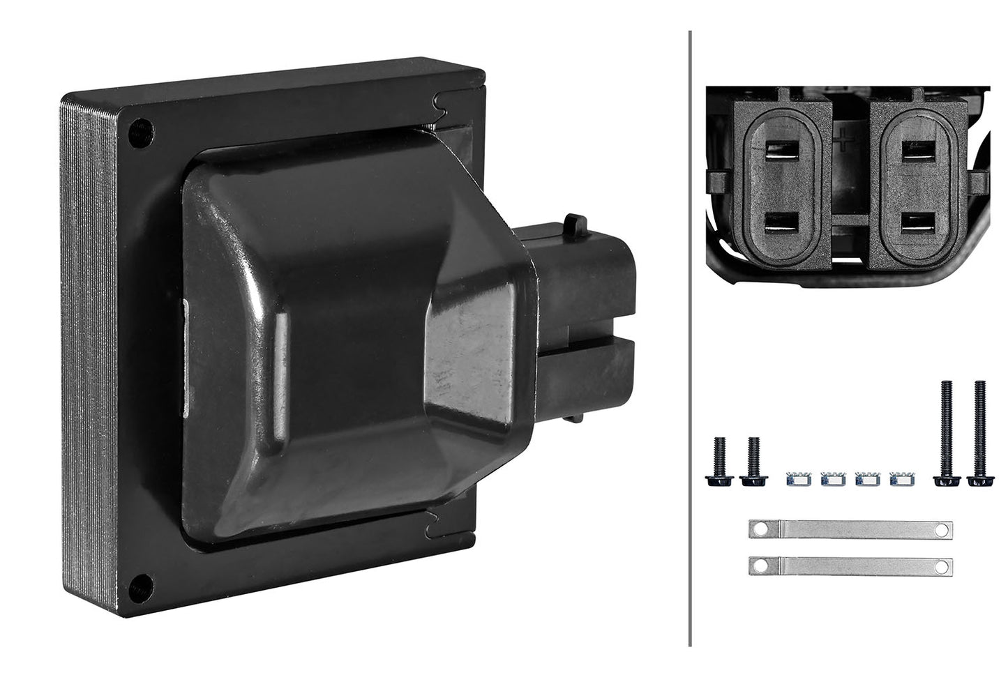 HELLA Ignition Coil - 4-pin connector - Bracket mounting 5DA358101-221