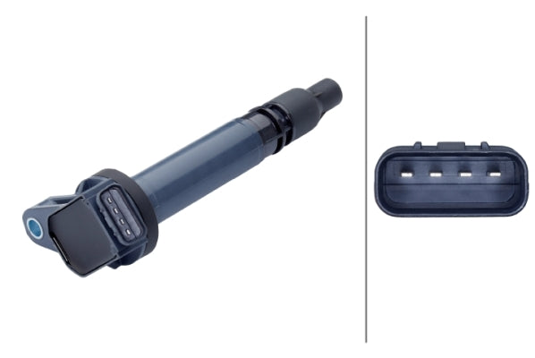 HELLA Ignition Coil - 14V - 4-pin connector - Bolted 5DA358168-221