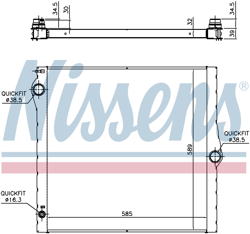 Nissens Engine Coolant Radiator 60825