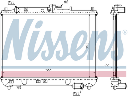 Nissens Engine Coolant Radiator 62409A