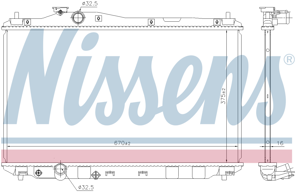Nissens Engine Coolant Radiator 68093