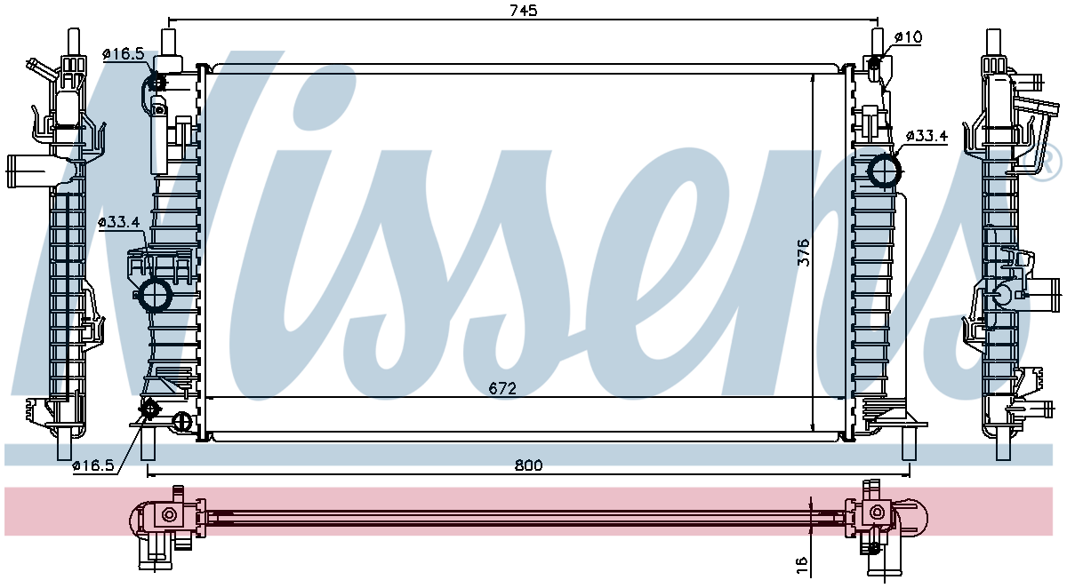 Nissens Engine Coolant Radiator 68522