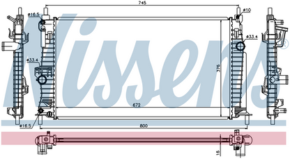 Nissens Engine Coolant Radiator 68522