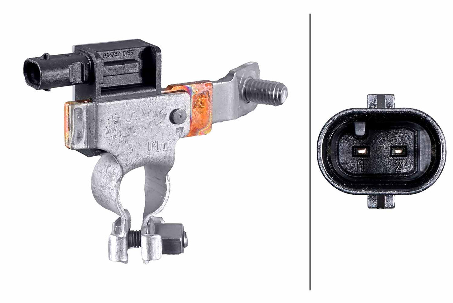 HELLA Sensor, battery management - 12V - Bolted 6PK010557-311