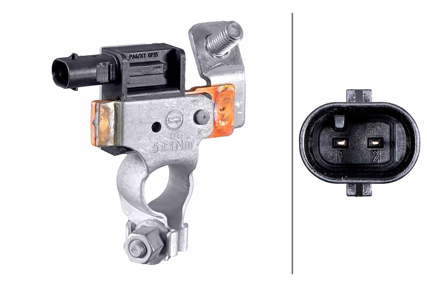 HELLA Sensor, battery management - 12V - Bolted 6PK010557-361
