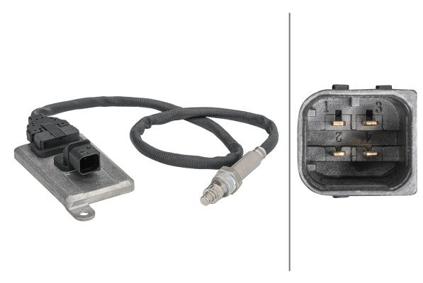 HELLA NOx Sensor, NOx catalytic converter - 24V - 4-pin connector 6PN358186-031