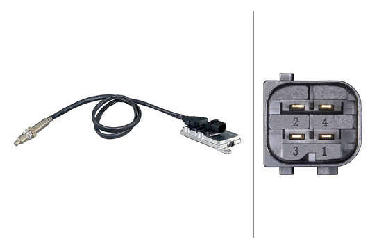 HELLA NOx Sensor, NOx catalytic converter - 24V - 4-pin connector 6PN358186-421